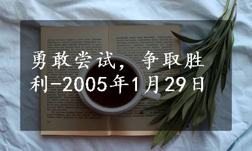 勇敢尝试，争取胜利-2005年1月29日