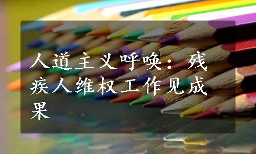 人道主义呼唤：残疾人维权工作见成果