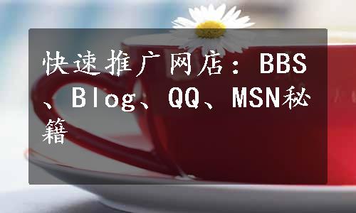 快速推广网店：BBS、Blog、QQ、MSN秘籍