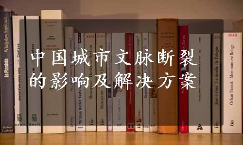 中国城市文脉断裂的影响及解决方案