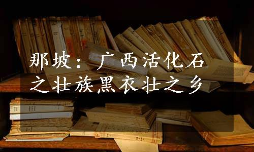 那坡：广西活化石之壮族黑衣壮之乡