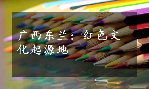 广西东兰：红色文化起源地