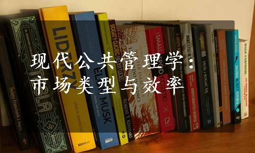 现代公共管理学：市场类型与效率