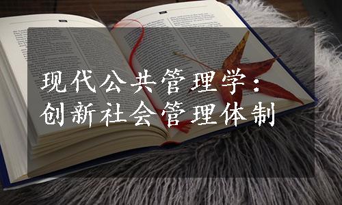 现代公共管理学：创新社会管理体制