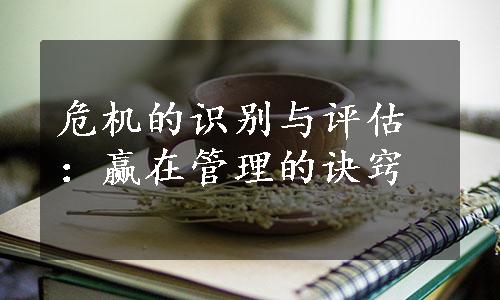 危机的识别与评估：赢在管理的诀窍