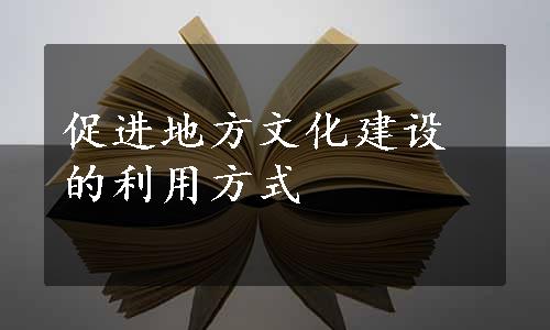 促进地方文化建设的利用方式