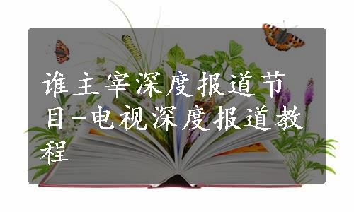 谁主宰深度报道节目-电视深度报道教程