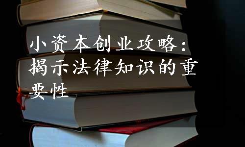 小资本创业攻略：揭示法律知识的重要性