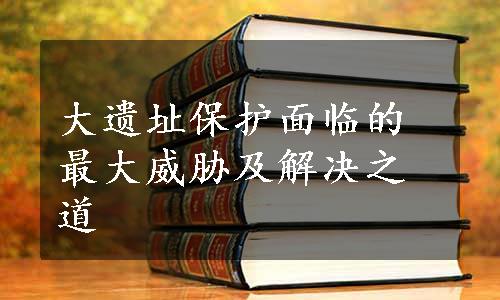 大遗址保护面临的最大威胁及解决之道