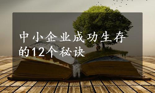 中小企业成功生存的12个秘诀