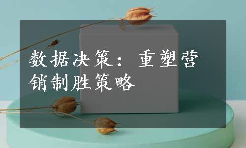 数据决策：重塑营销制胜策略