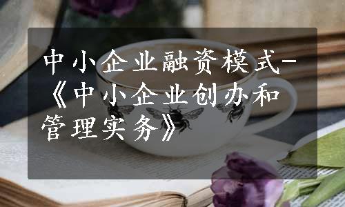 中小企业融资模式-《中小企业创办和管理实务》