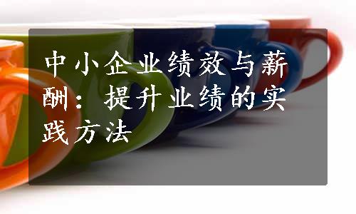 中小企业绩效与薪酬：提升业绩的实践方法