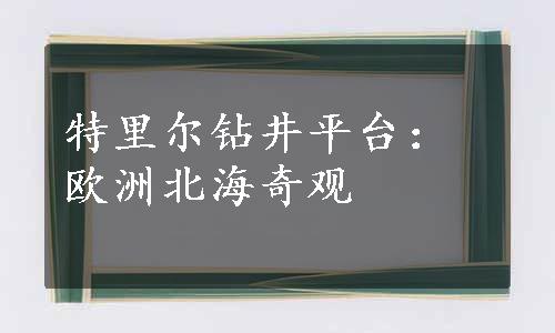 特里尔钻井平台：欧洲北海奇观