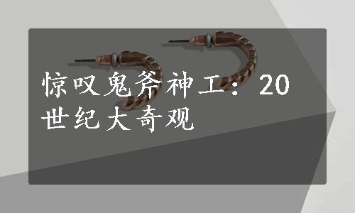 惊叹鬼斧神工：20世纪大奇观