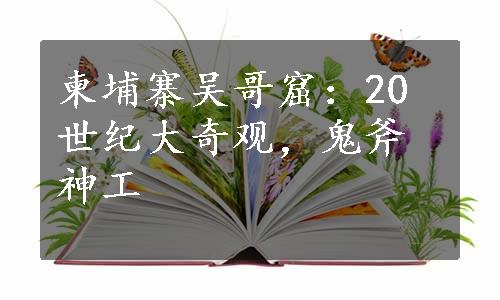 柬埔寨吴哥窟：20世纪大奇观，鬼斧神工