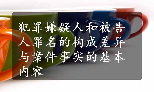 犯罪嫌疑人和被告人罪名的构成差异与案件事实的基本内容