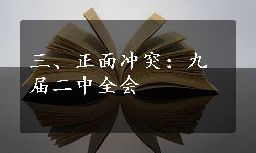 三、正面冲突：九届二中全会