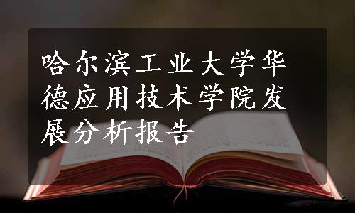 哈尔滨工业大学华德应用技术学院发展分析报告