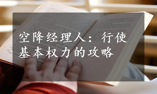 空降经理人：行使基本权力的攻略