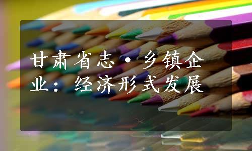 甘肃省志·乡镇企业：经济形式发展