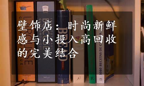 壁饰店：时尚新鲜感与小投入高回收的完美结合