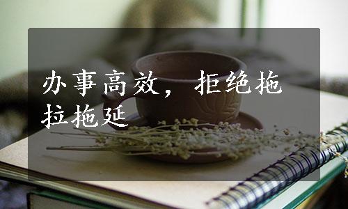 办事高效，拒绝拖拉拖延