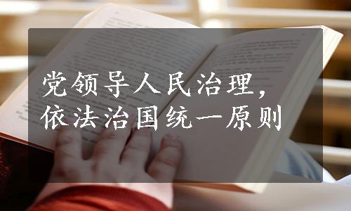 党领导人民治理，依法治国统一原则