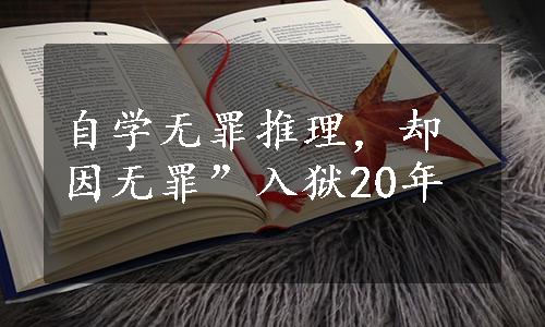 自学无罪推理，却因无罪”入狱20年