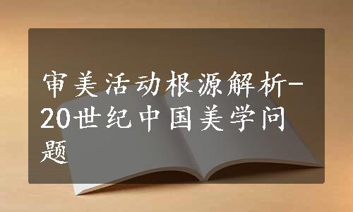 审美活动根源解析-20世纪中国美学问题