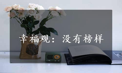 幸福观：没有榜样