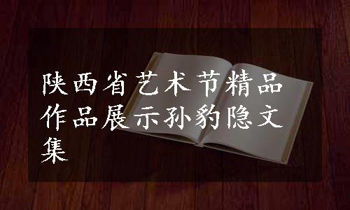 陕西省艺术节精品作品展示孙豹隐文集