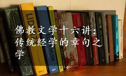 佛教文学十六讲：传统经学的章句之学