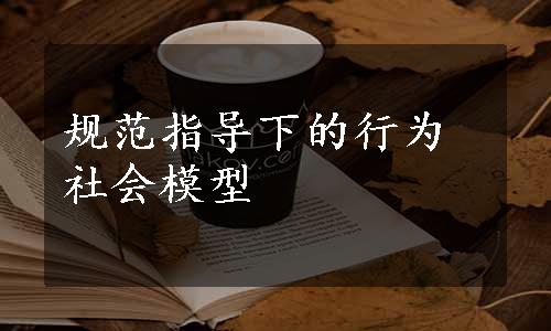 规范指导下的行为社会模型