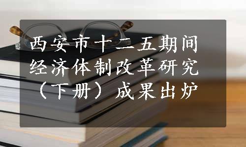 西安市十二五期间经济体制改革研究（下册）成果出炉