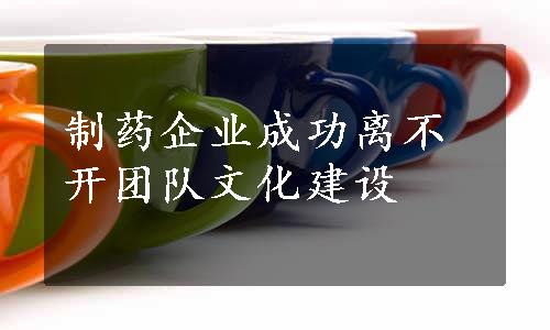 制药企业成功离不开团队文化建设