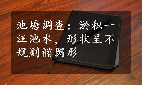 池塘调查：淤积一汪池水，形状呈不规则椭圆形