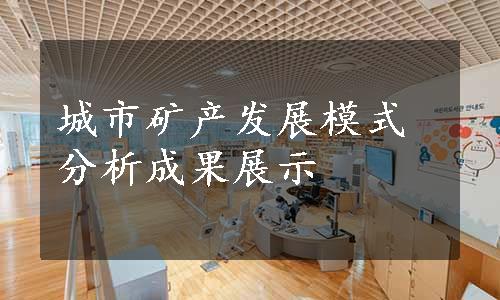 城市矿产发展模式分析成果展示