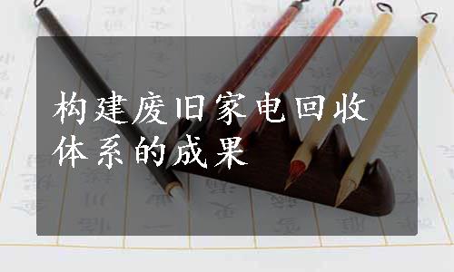 构建废旧家电回收体系的成果