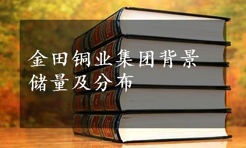 金田铜业集团背景储量及分布