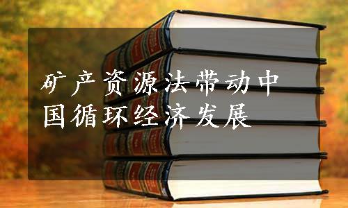 矿产资源法带动中国循环经济发展