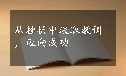 从挫折中汲取教训，迈向成功