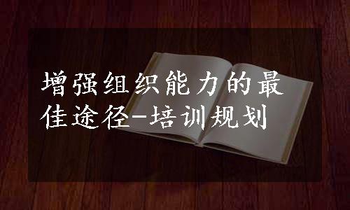 增强组织能力的最佳途径-培训规划