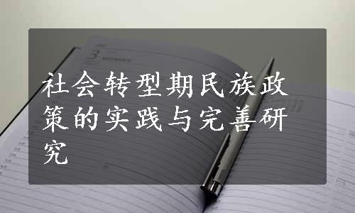 社会转型期民族政策的实践与完善研究