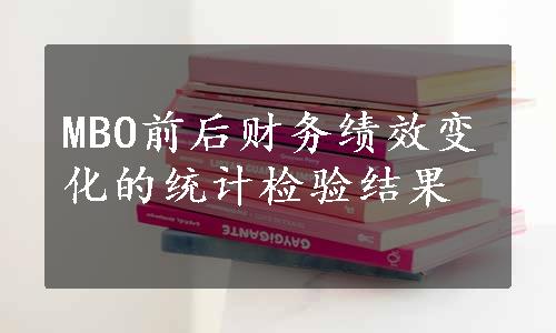 MBO前后财务绩效变化的统计检验结果