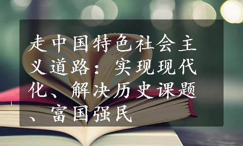 走中国特色社会主义道路：实现现代化、解决历史课题、富国强民