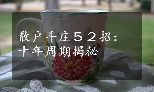 散户斗庄５２招：十年周期揭秘