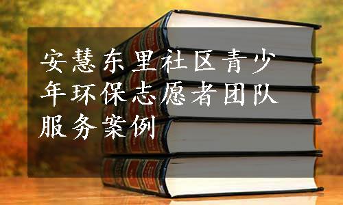 安慧东里社区青少年环保志愿者团队服务案例