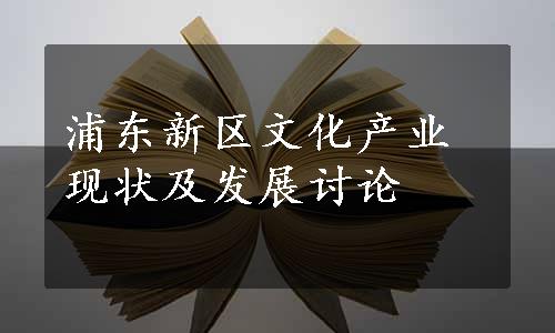 浦东新区文化产业现状及发展讨论