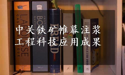 中关铁矿帷幕注浆工程科技应用成果